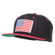 American Flag Patched Two Tone Snapback