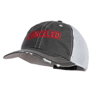 Canceled Stamp Embroidered Low Profile Special Cotton Mesh Cap - Black OSFM