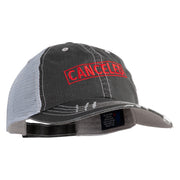 Canceled Stamp Embroidered Low Profile Special Cotton Mesh Cap - Black OSFM