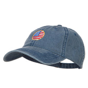 Circle American Flag Embroidered Washed Cap