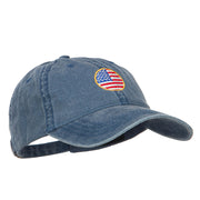 Circle American Flag Embroidered Washed Cap