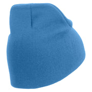 Licensed Combat Infantryman Embroidered 8 Inch Knitted Short Beanie - Sky-Blue OSFM