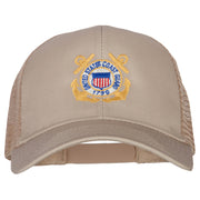 US Coast Guard Anchors Embroidered Solid Cotton Mesh Pro Cap