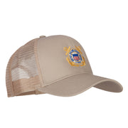 US Coast Guard Anchors Embroidered Solid Cotton Mesh Pro Cap