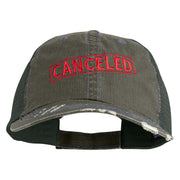 Canceled Stamp Embroidered Low Profile Special Cotton Mesh Cap - Green OSFM