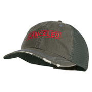 Canceled Stamp Embroidered Low Profile Special Cotton Mesh Cap - Green OSFM