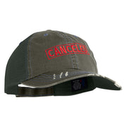 Canceled Stamp Embroidered Low Profile Special Cotton Mesh Cap - Green OSFM