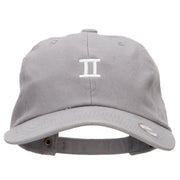 Gemini Zodiac Sign Embroidered Unstructured Cap