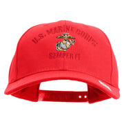US Marine Corps Semper Fi Embroidered 6 Panel Structured Cotton Twill Cap Made in USA - Red OSFM