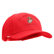 US Marine Corps Semper Fi Embroidered 6 Panel Structured Cotton Twill Cap Made in USA - Red OSFM