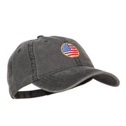 Circle American Flag Embroidered Washed Cap