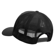 Licensed US Navy Seabee Veteran Embroidered Flexfit Mesh Trucker Cap - Black OSFM