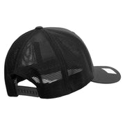 Licensed US Navy Seabee Veteran Embroidered Flexfit Mesh Trucker Cap - Black OSFM