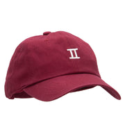 Gemini Zodiac Sign Embroidered Unstructured Cap