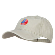 Circle American Flag Embroidered Washed Cap