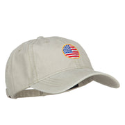 Circle American Flag Embroidered Washed Cap