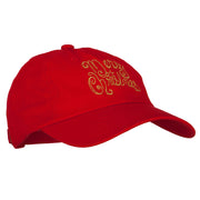 Glitter Merry Christmas Embroidered Unstructured Washed Cap