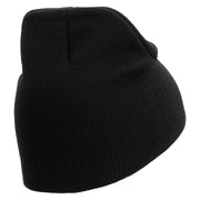Licensed Combat Infantryman Embroidered 8 Inch Knitted Short Beanie - Black OSFM