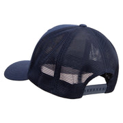 Licensed US Navy Seabee Veteran Embroidered Flexfit Mesh Trucker Cap - Navy OSFM