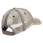 Old Tree Embroidered Low Profile Special Cotton Mesh Cap - Khaki OSFM