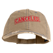 Canceled Stamp Embroidered Low Profile Special Cotton Mesh Cap - Khaki OSFM