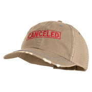 Canceled Stamp Embroidered Low Profile Special Cotton Mesh Cap - Khaki OSFM