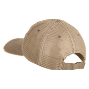Canceled Stamp Embroidered Low Profile Special Cotton Mesh Cap - Khaki OSFM