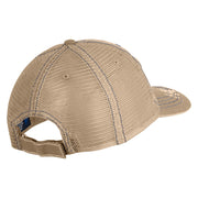Canceled Stamp Embroidered Low Profile Special Cotton Mesh Cap - Khaki OSFM