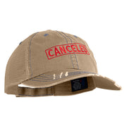 Canceled Stamp Embroidered Low Profile Special Cotton Mesh Cap - Khaki OSFM