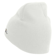 Licensed Combat Infantryman Embroidered 8 Inch Knitted Short Beanie - White OSFM