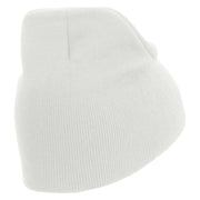 Licensed Combat Infantryman Embroidered 8 Inch Knitted Short Beanie - White OSFM