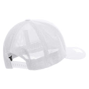 Licensed US Navy Seabee Veteran Embroidered Flexfit Mesh Trucker Cap - White OSFM