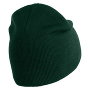 Speak Up Symbol Embroidered 8 Inch Knitted Short Beanie - Dark Green OSFM