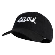 Delulu Wording Embroidered 6 Panel Washed Low Profile Dad Hat - Black OSFM