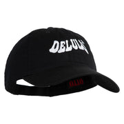 Delulu Wording Embroidered 6 Panel Washed Low Profile Dad Hat - Black OSFM