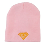 Gold Diamond Embroidered Youth Short Beanie