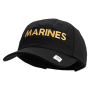 Marines Letter Embroidered 6 Panel Unstructured Cotton Twill Cap Made in USA - Black OSFM