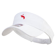 Red Shrimp Embroidered Cotton Twill Sun Visor - White OSFM