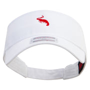 Red Shrimp Embroidered Cotton Twill Sun Visor - White OSFM