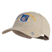 PACAF Pacific Air Forces Veteran Embroidered Washed Solid Pigment Dyed Cotton Twill Brass Buckle Cap - Khaki OSFM