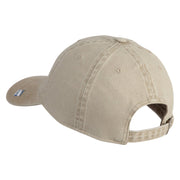 PACAF Pacific Air Forces Veteran Embroidered Washed Solid Pigment Dyed Cotton Twill Brass Buckle Cap - Khaki OSFM