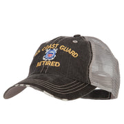 US Coast Guard Retired Embroidered Low Profile Cotton Mesh Cap