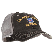 US Coast Guard Retired Embroidered Low Profile Cotton Mesh Cap