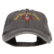 God Bless Our Troops Embroidered Washed Cap