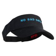 No Bad Days Icon Embroidered Cotton Twill Sun Visor - Black OSFM