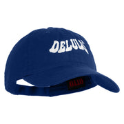 Delulu Wording Embroidered 6 Panel Washed Low Profile Dad Hat - Royal OSFM