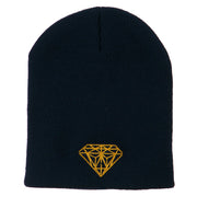 Gold Diamond Embroidered Youth Short Beanie