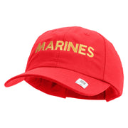 Marines Letter Embroidered 6 Panel Unstructured Cotton Twill Cap Made in USA - Red OSFM
