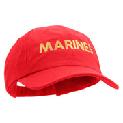 Marines Letter Embroidered 6 Panel Unstructured Cotton Twill Cap Made in USA - Red OSFM
