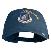 PACAF Pacific Air Forces Veteran Embroidered Washed Solid Pigment Dyed Cotton Twill Brass Buckle Cap - Navy OSFM